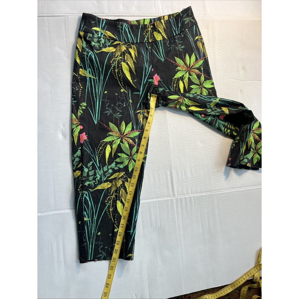 Vintage 90s Randy Kemper Botanical Cigarette Pant Dark Floral Eclectic Boho Sz 4 - Picture 9 of 11